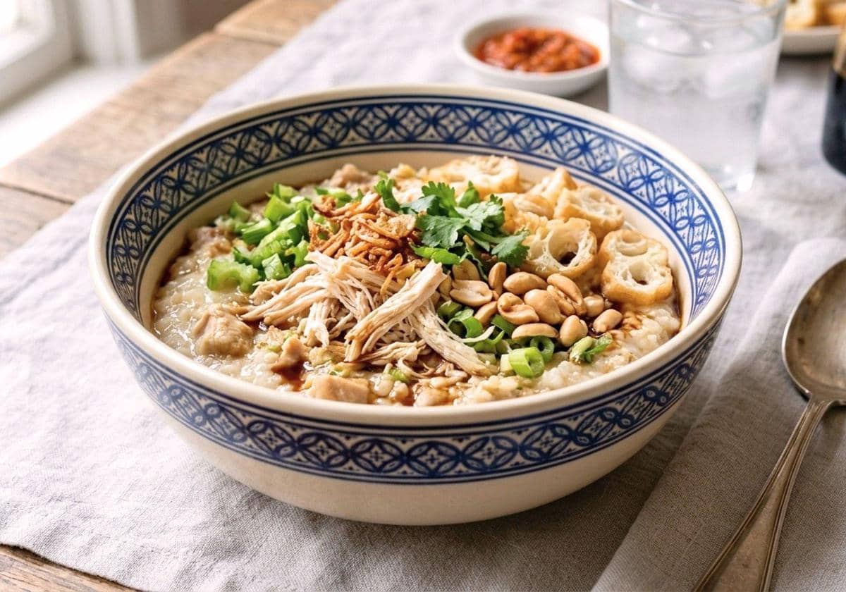 Resep Bubur Ayam Tanpa Santan, Pilihan Sarapan Ringan Kaya Rasa