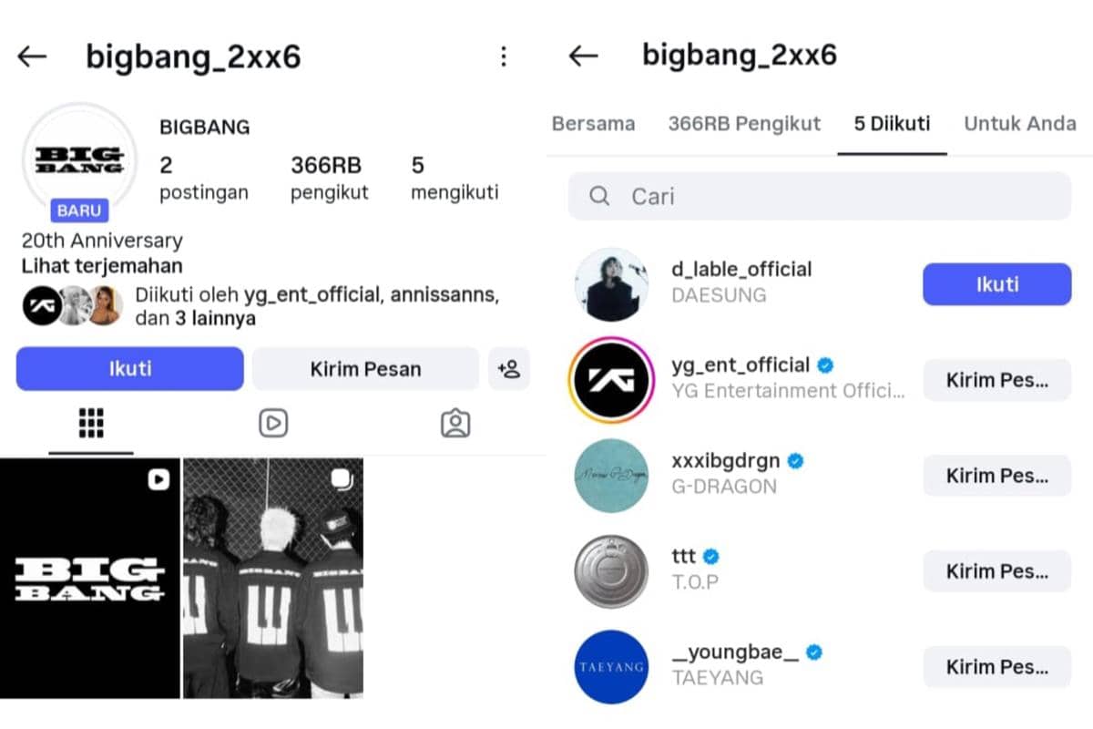 BIGBANG Bikin Instagram Resmi Jelang Anniv Ke-20, T.O.P Di-follow?