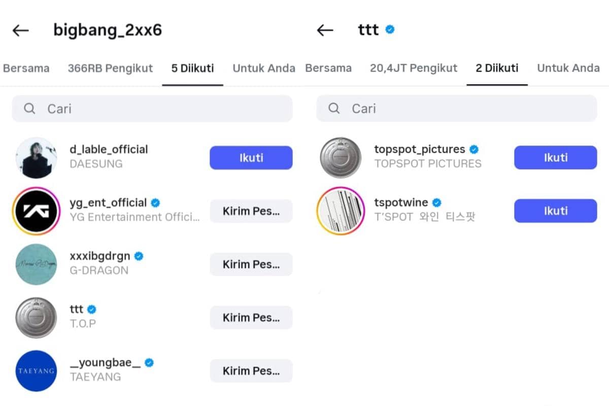  BIGBANG buka akun instagram jelang anniv ke-20 serta follow T.O.P