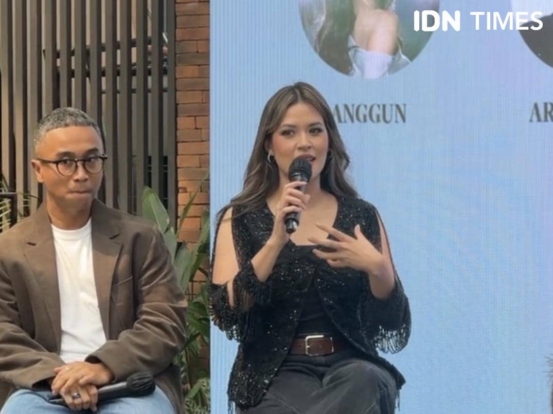 Raisa dalam konferensi pers konser pada Rabu (22/4/2026)