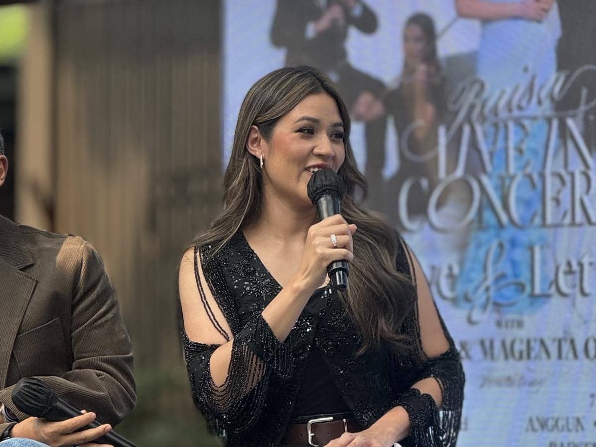 Raisa dalam konferensi pers konser pada Rabu (22/4/2024) 