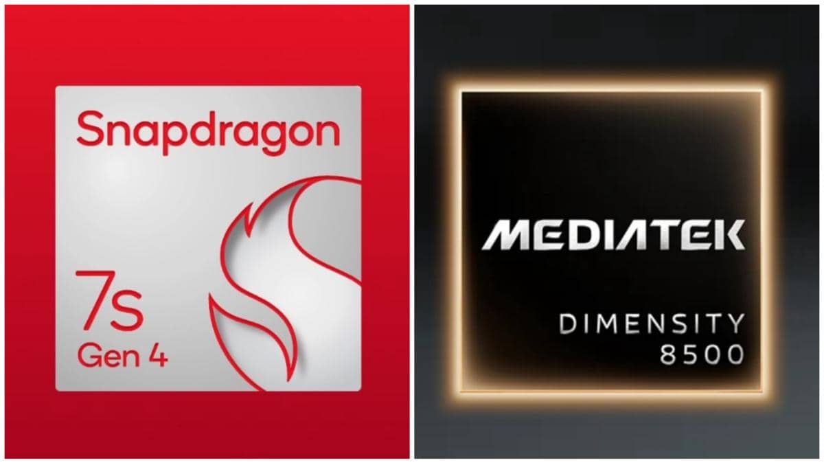 ilustrasi CPU Qualcomm Snapdragon 7s Gen 4 | ilustrasi CPU MediaTek Dimensity 8500 
