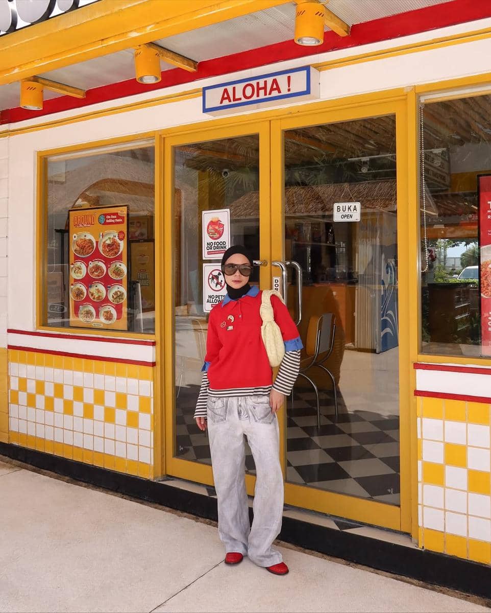 OOTD Motif Salur ala Tantri Namirah