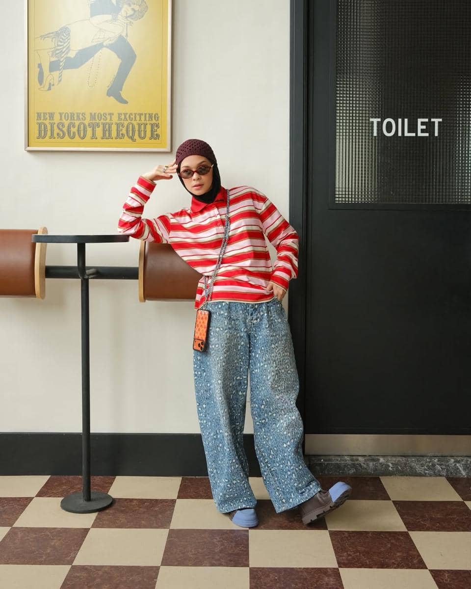 OOTD Motif Salur ala Tantri Namirah