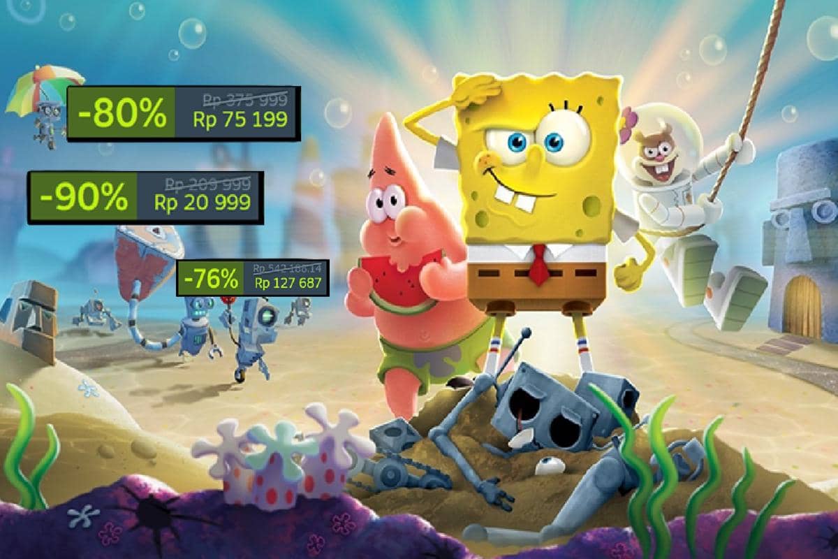 5 Diskon Game SpongeBob SquarePants di Steam pada April 2026