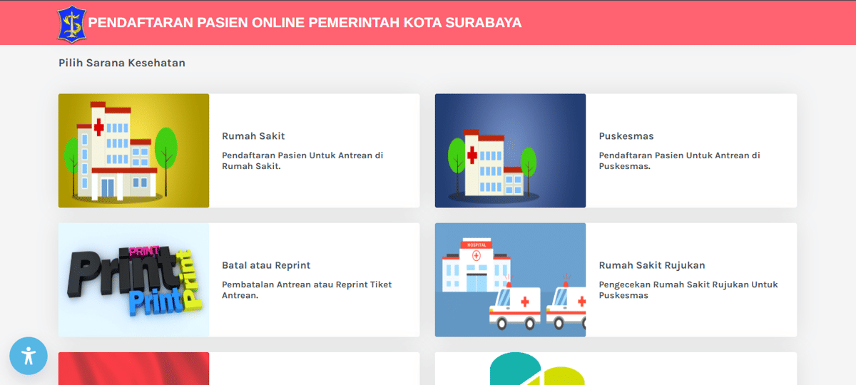 Tangkapan layar website e-Health