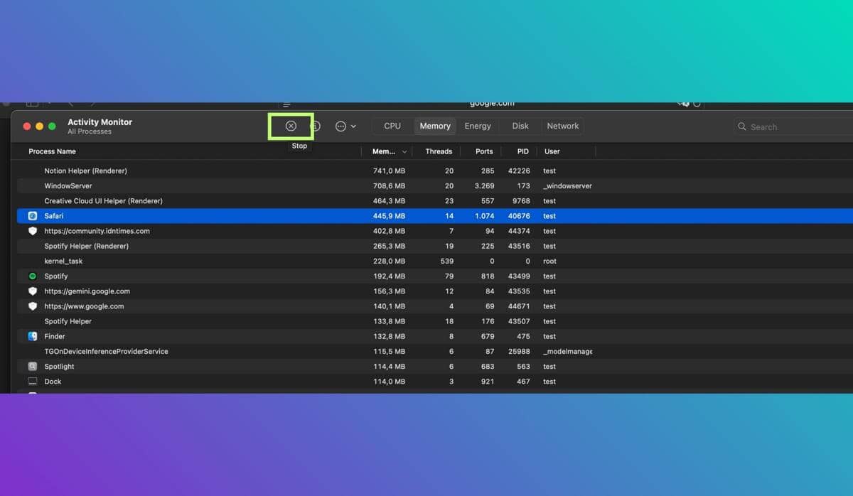 ilustrasi mematikan Running Apps