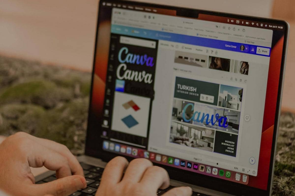 ilustrasi Canva di laptop