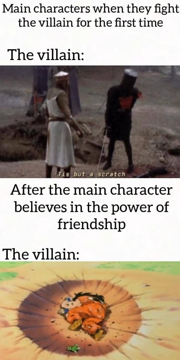 meme anime tentang kekuatan persahabatan