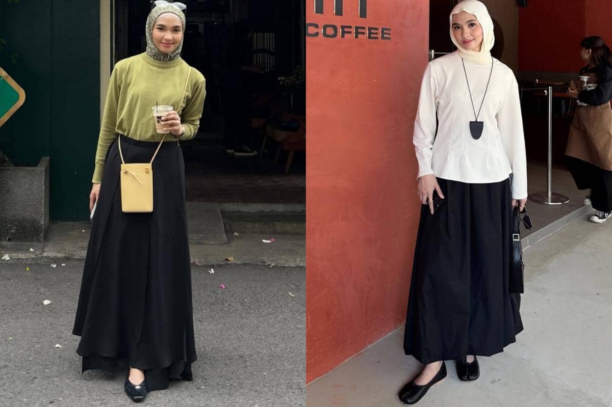 7 Ide Padu Padan Rok Hitam ala Fita Wulansari, Stunning!