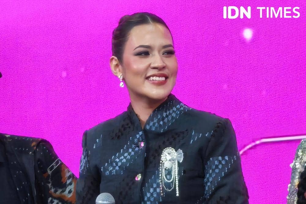 Penyanyi Raisa dalam press conference Road to Pagelaran Sabang Merauke di Jakarta, Jumat (24/4/2026)