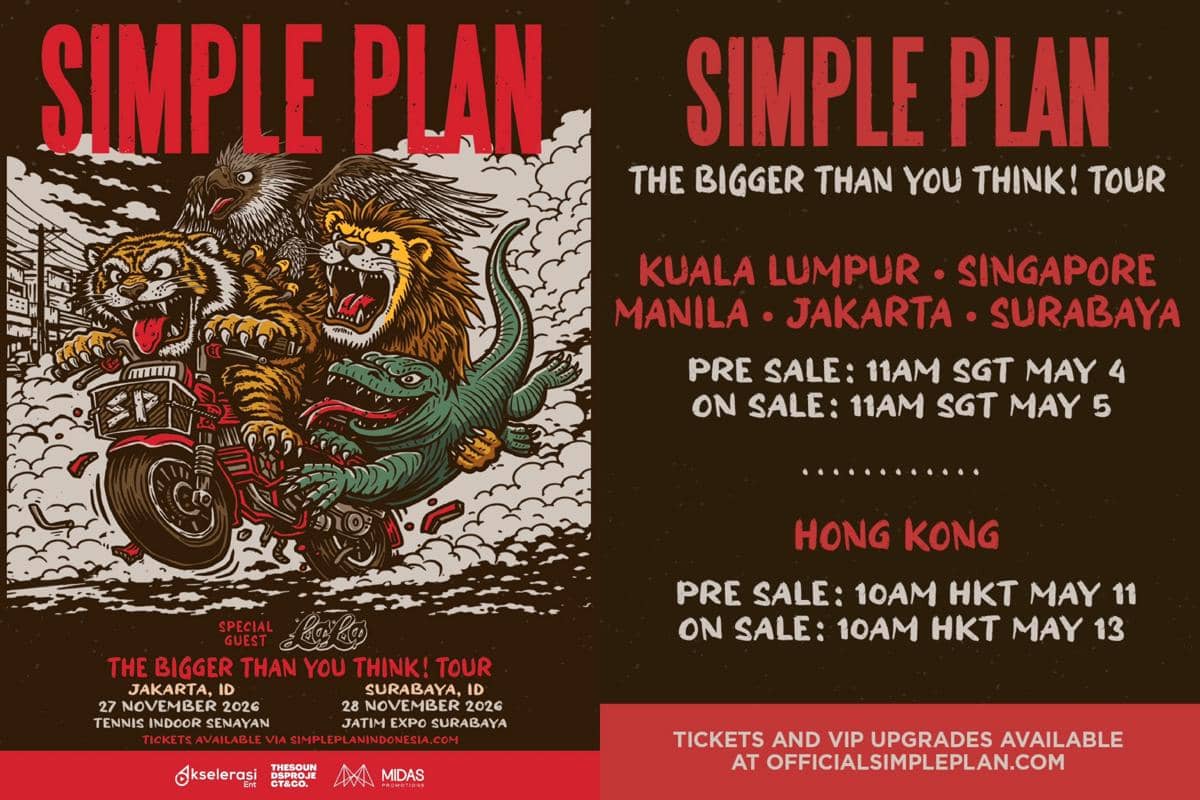 Simple Plan ke Indonesia, Konser di Jakarta dan Surabaya!