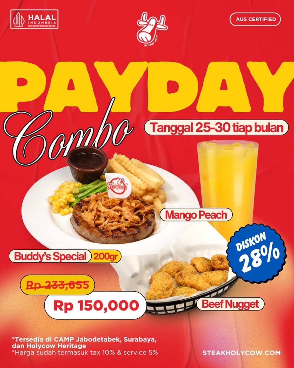 Promo gajian di Holycow! Steakhouse by Chef Afit
