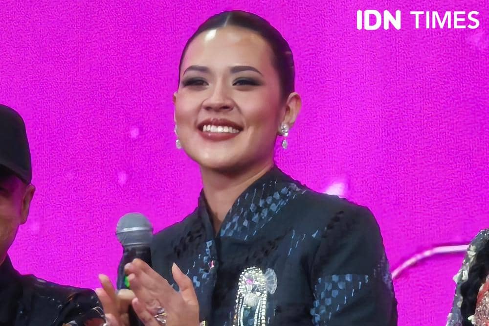 Penyanyi Raisa dalam press conference Road to Pagelaran Sabang Merauke di Jakarta, Jumat (24/4/2026)