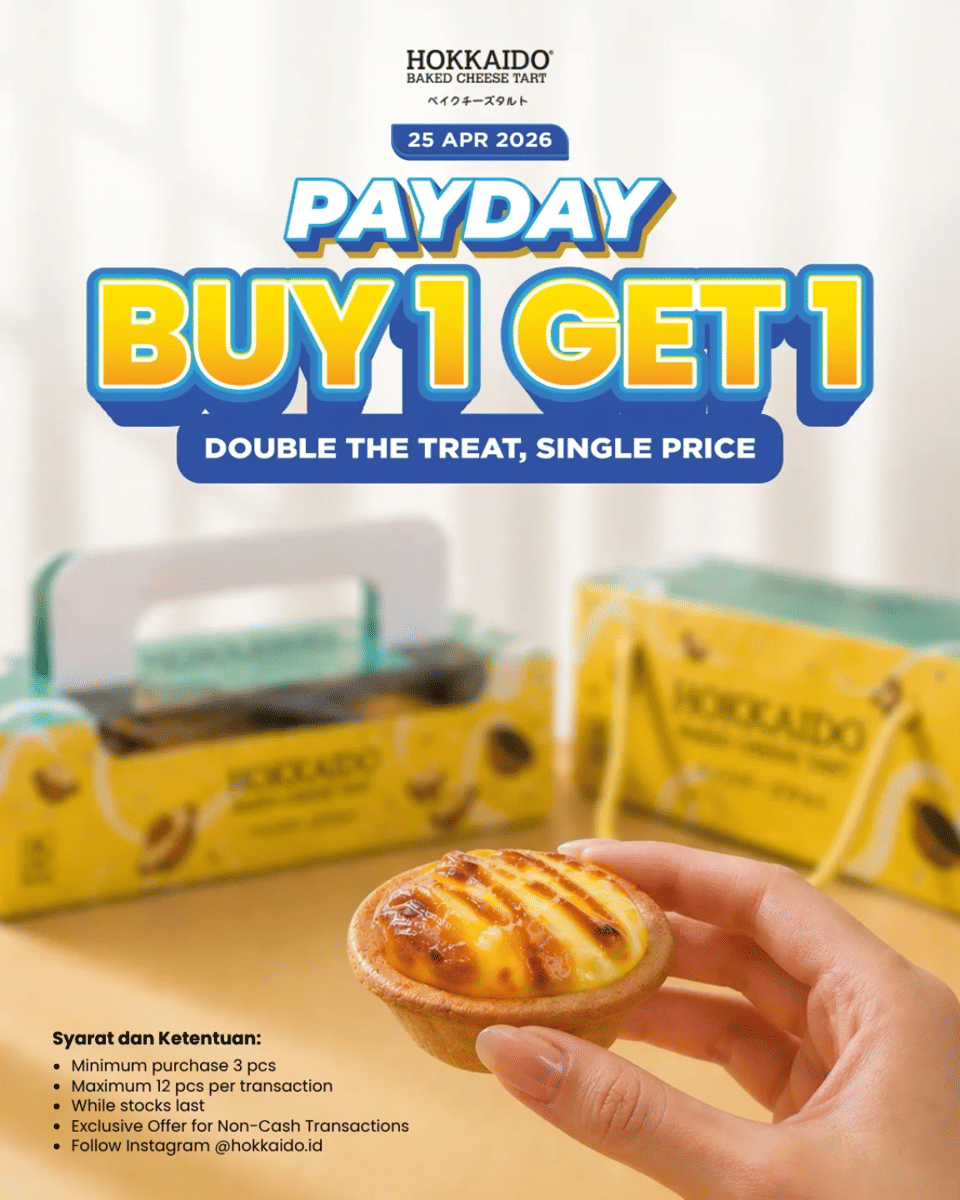 Promo gajian di Hokaido Baked Cheese Tart 