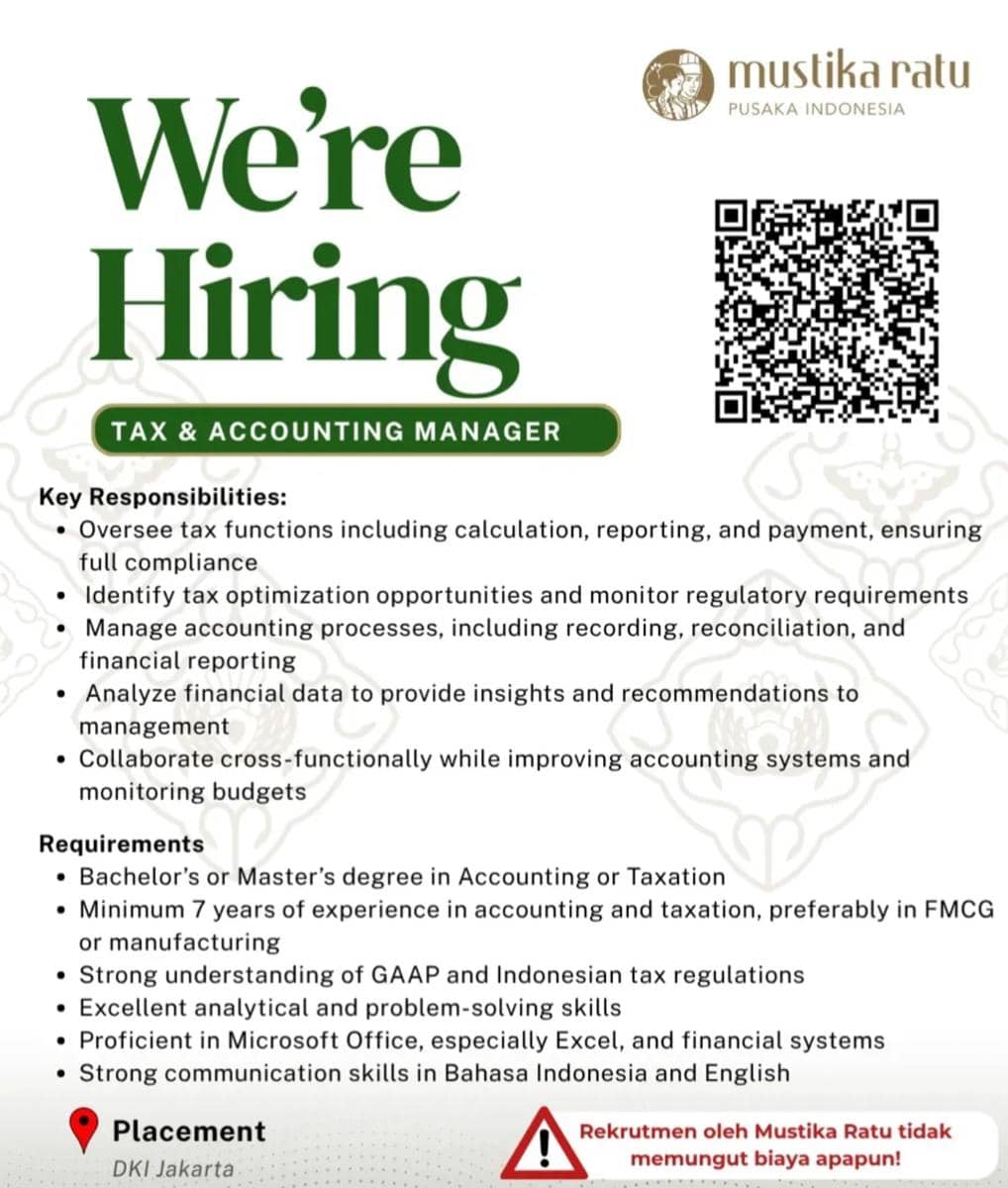  Lowongan Kerja Mustika Ratu April 2026, Dibuka Banyak Posisi! 