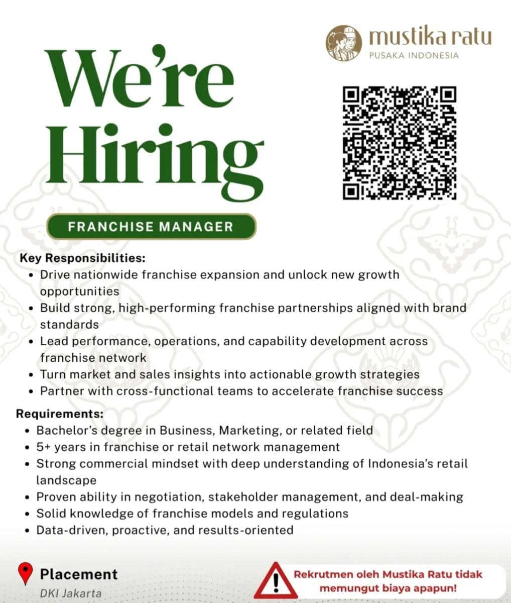  Lowongan Kerja Mustika Ratu April 2026, Dibuka Banyak Posisi! 