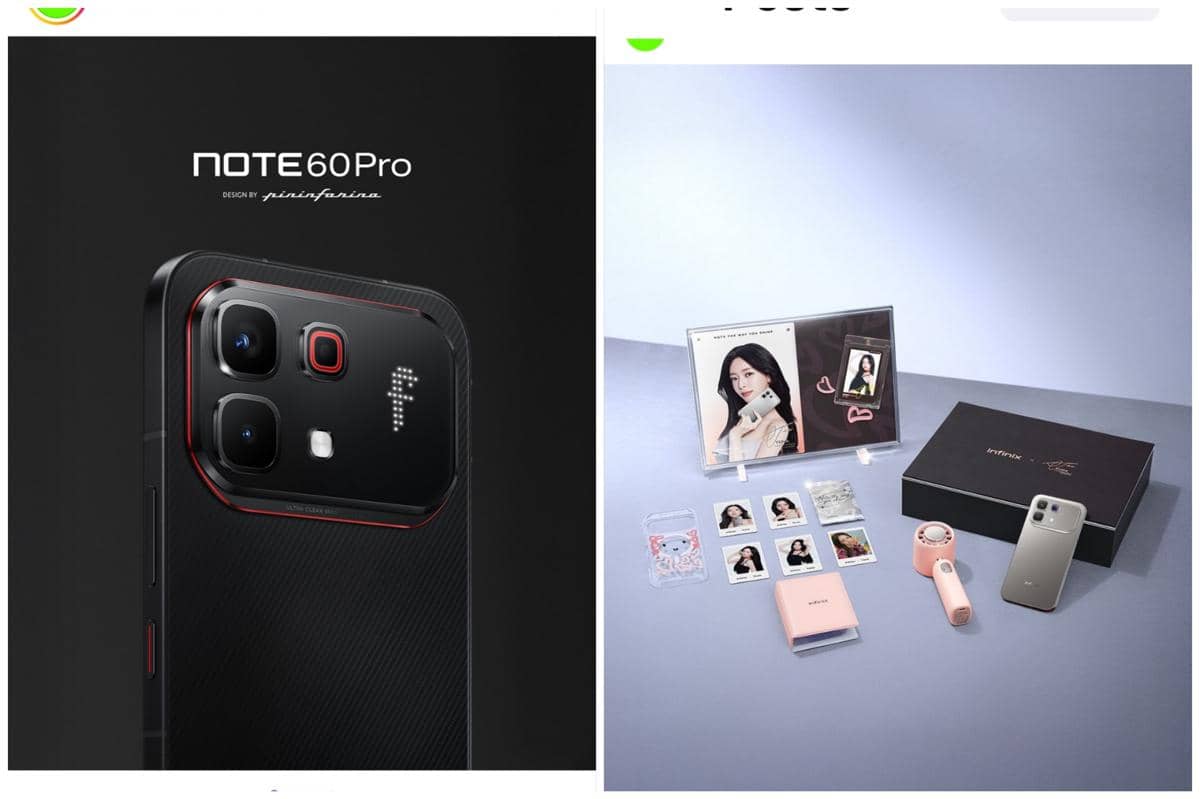 Infinix Note 60 Pro edisi Pininfarina (kiri) dan edisi Yuna (kana
