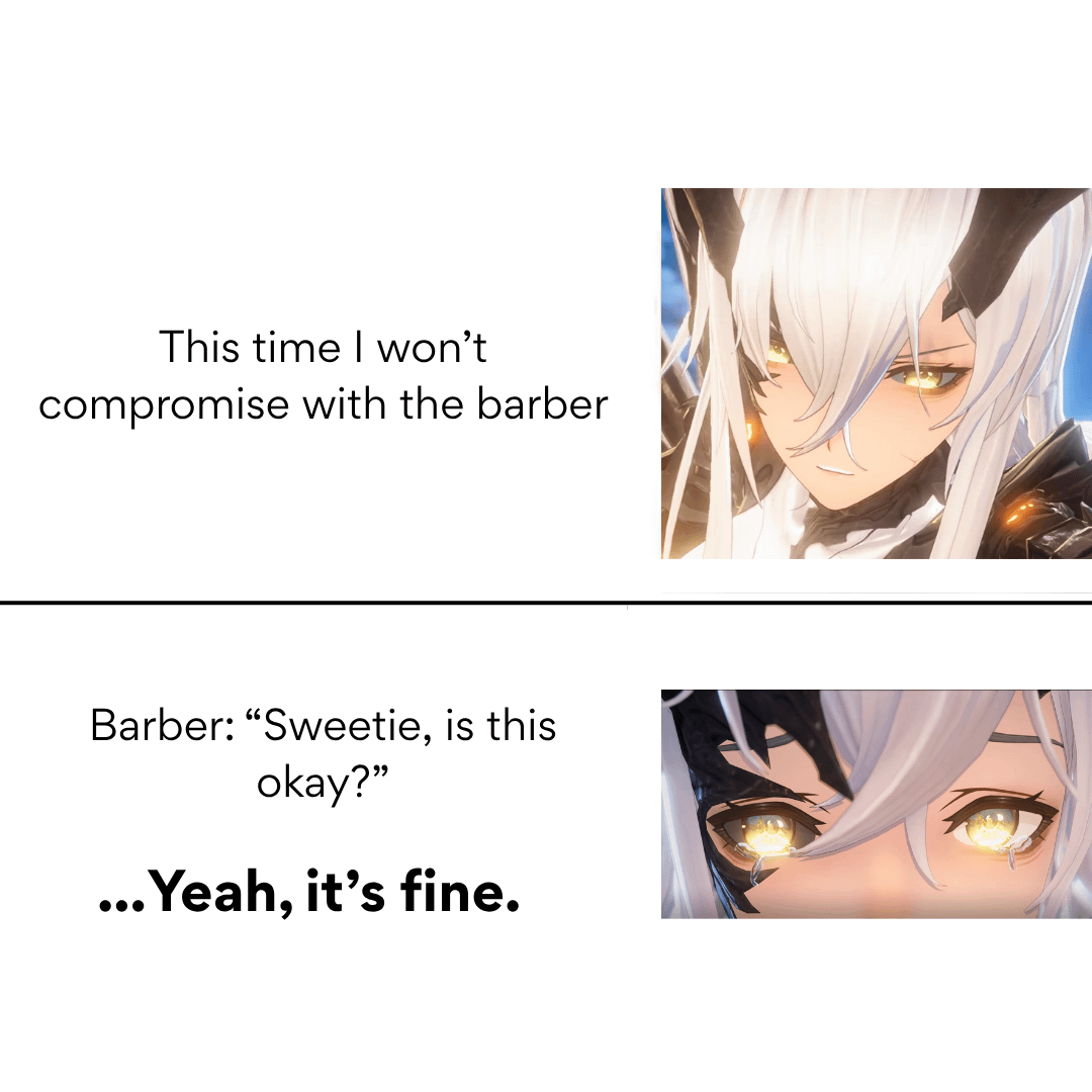 meme anime tentang tukang cukur rambut