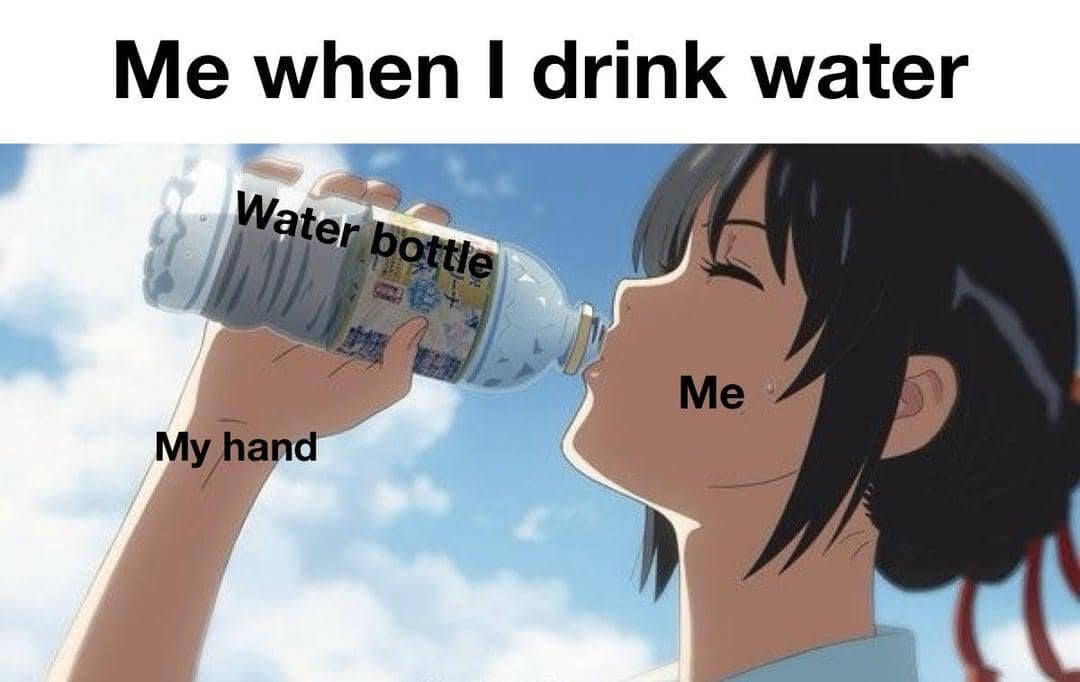 meme kartun tentang minum air