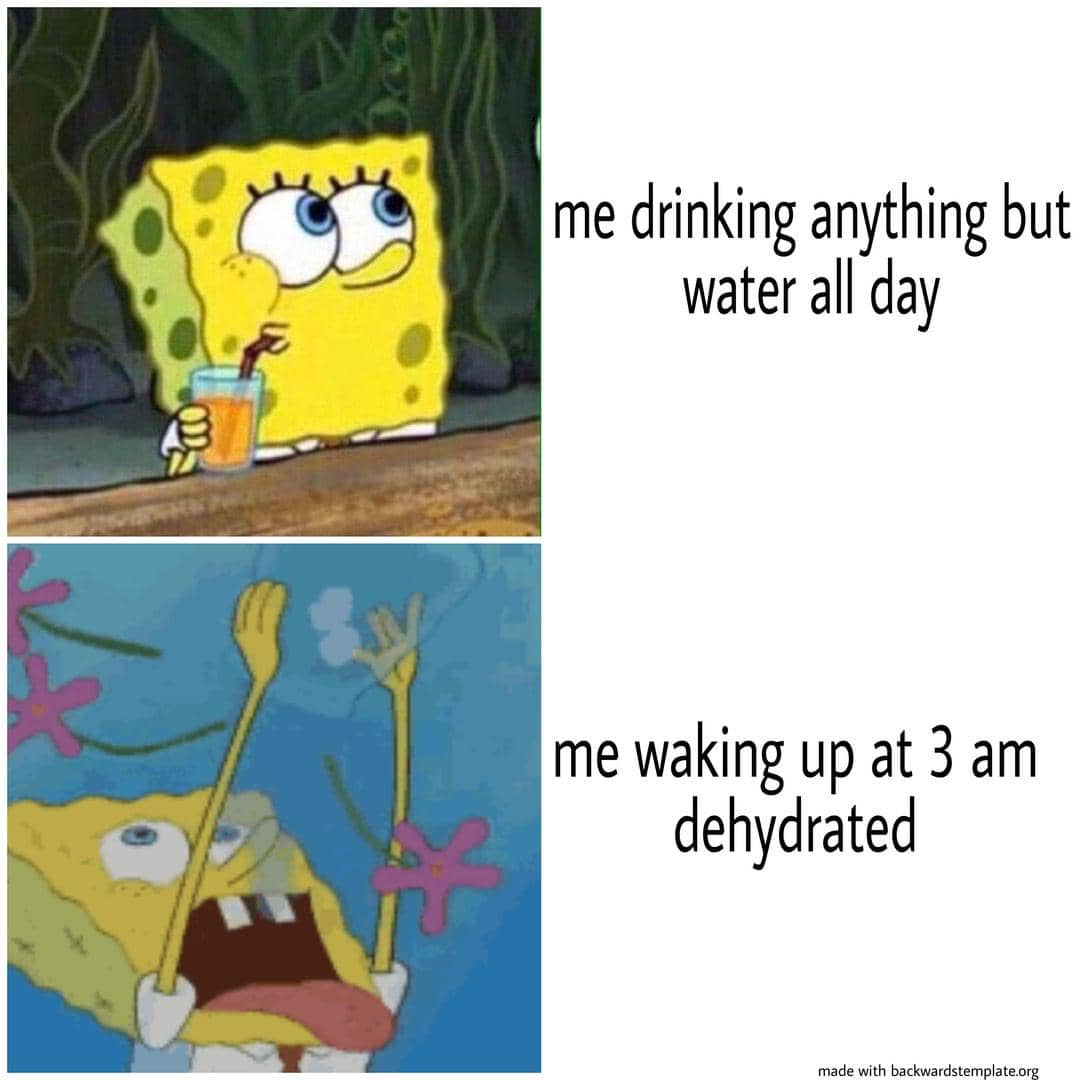 meme kartun tentang minum air