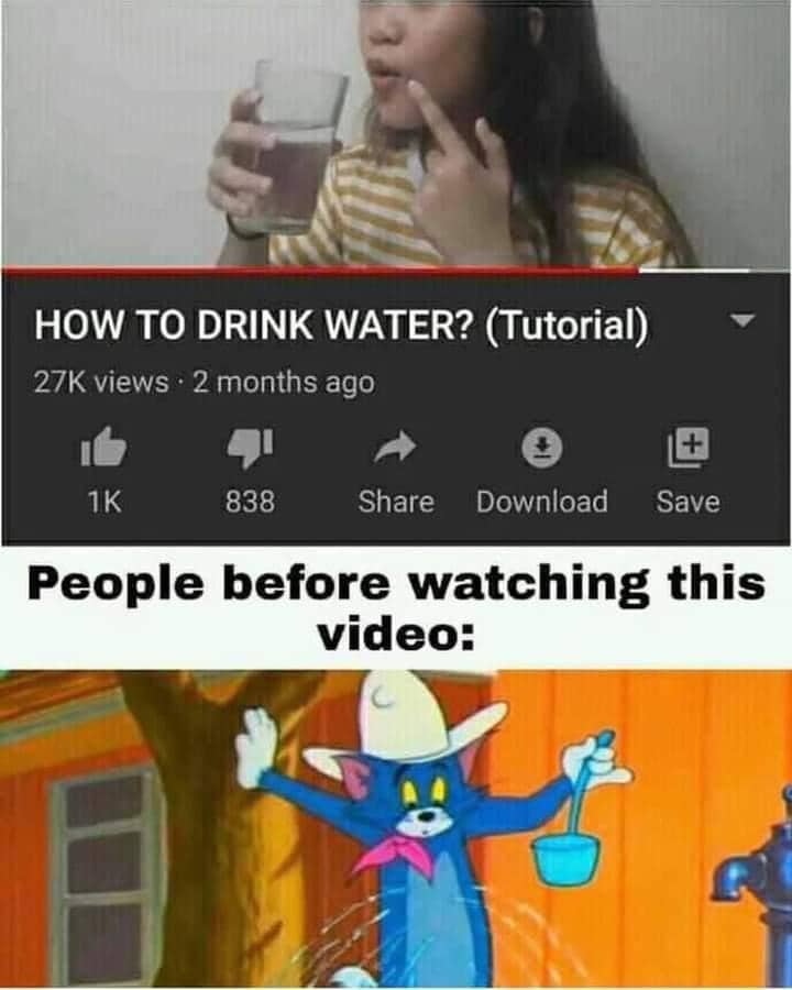 meme kartun tentang minum air
