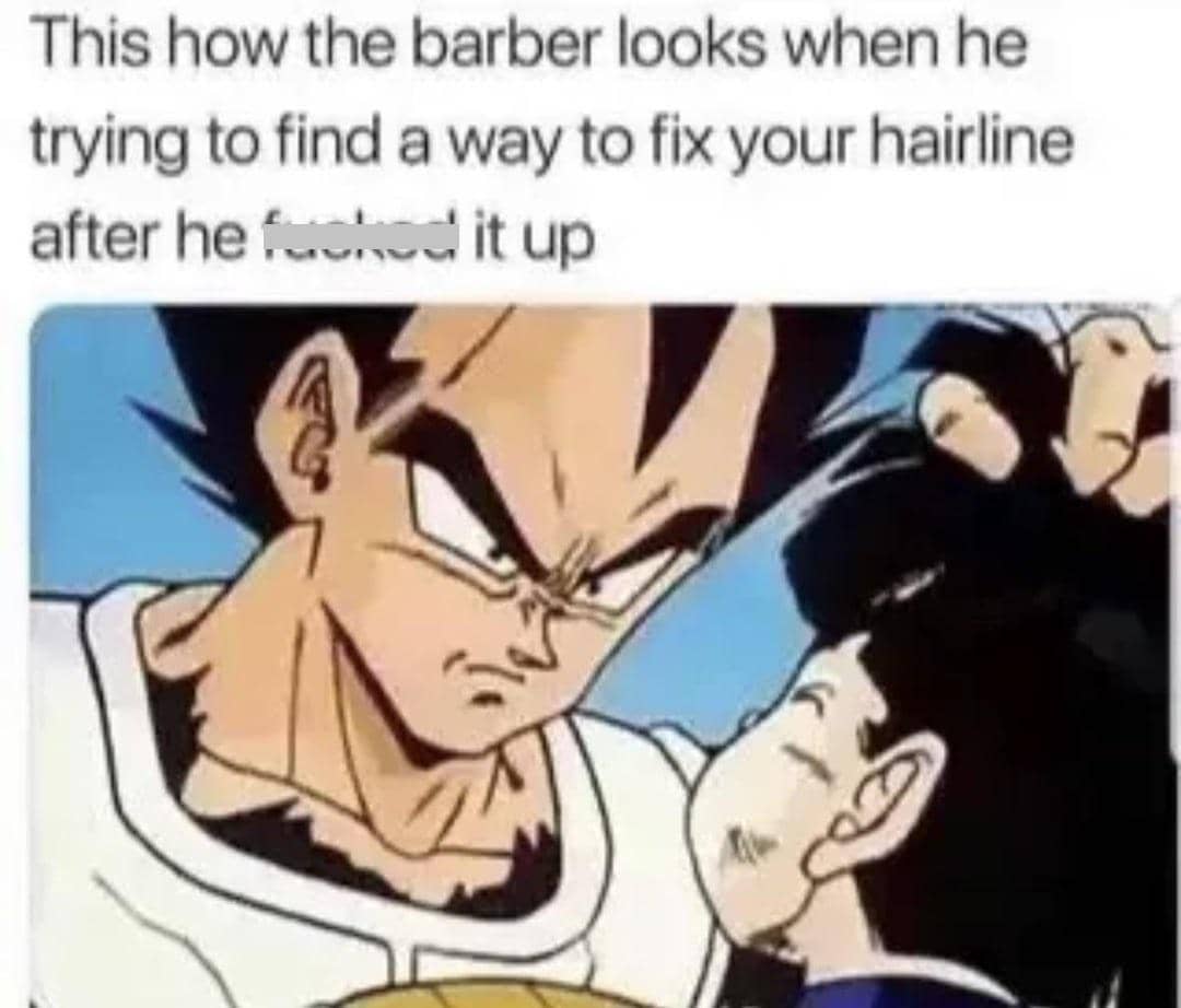 meme anime tentang tukang cukur rambut