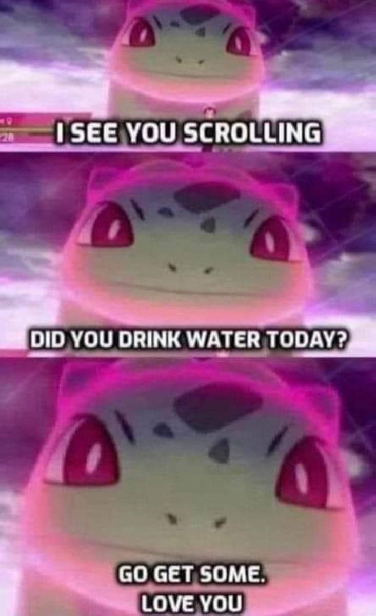 meme kartun tentang minum air