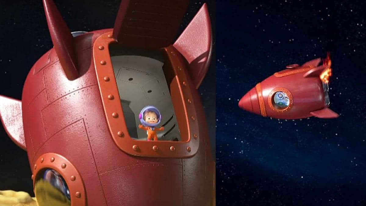 roket buatan Bear dalam Masha and The  Bear 