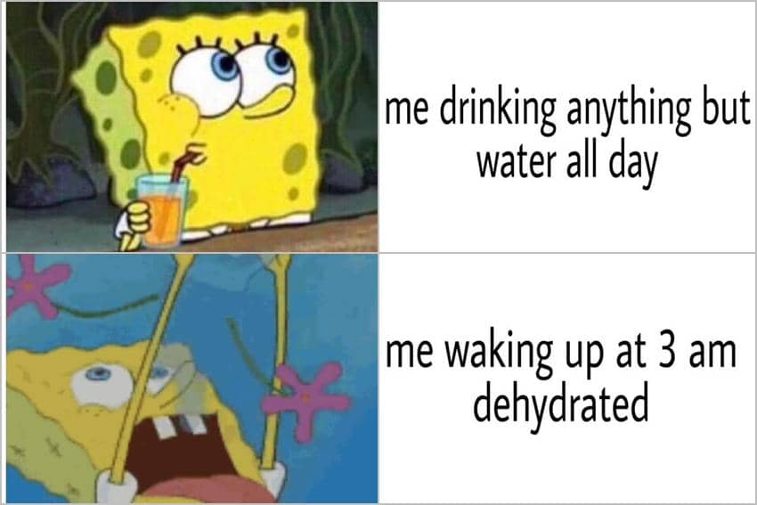 8 Meme Kartun tentang Minum Air, Jangan Lupa!