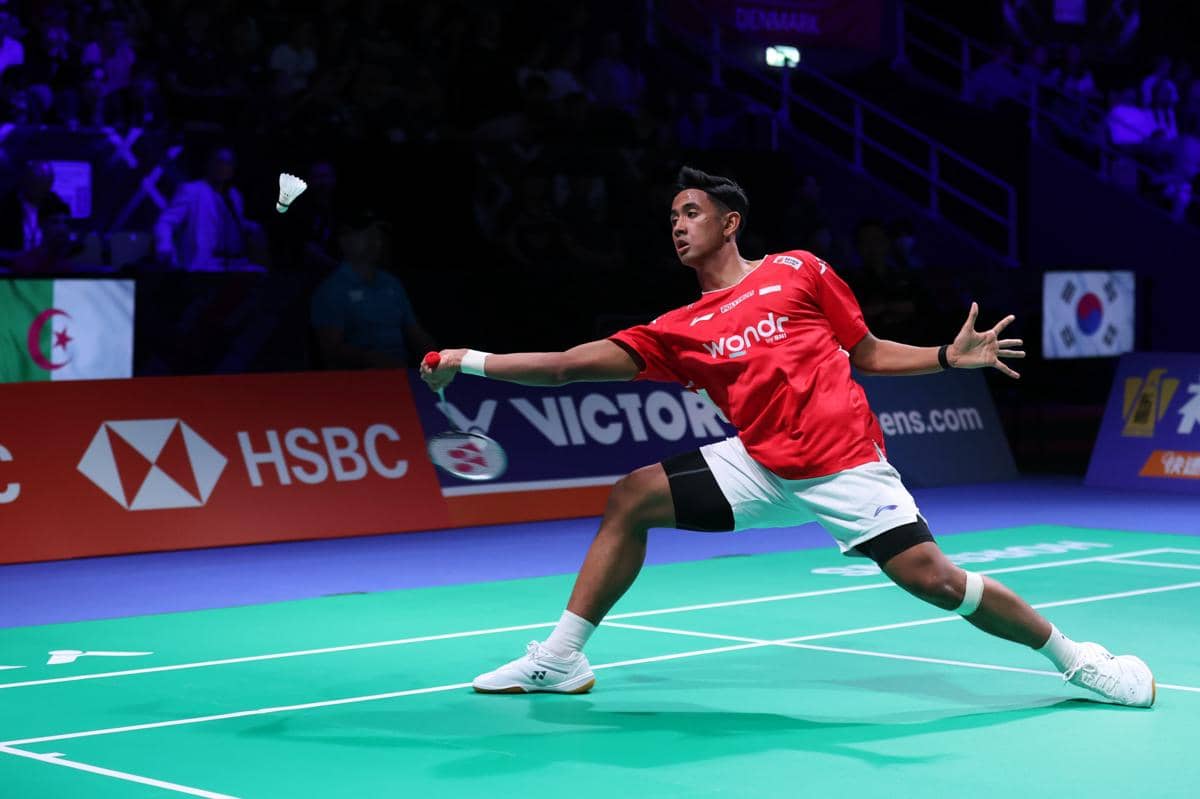 Alwi Farhan saat berlaga di partai kedua fase Grup D Thomas Cup 2026
