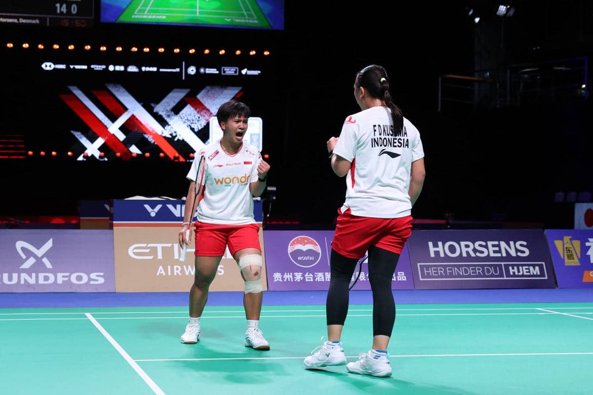 Febriana Dwipuji Kusuma/Meilysa Trias Puspitasari memenangkan partai kedua fase Grup C Uber Cup 2026 antara Indonesia kontra Kanada