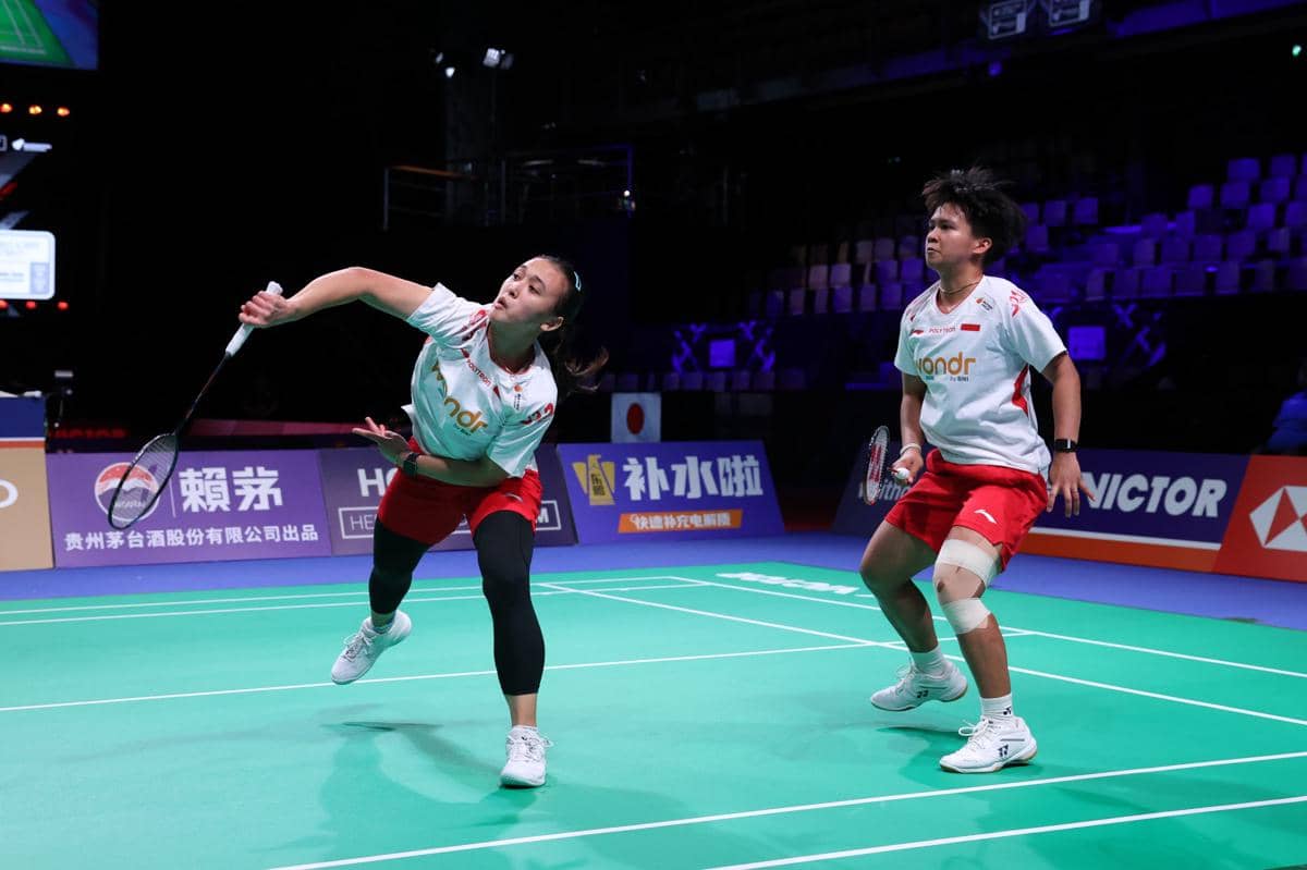  Febriana Dwipuji Kusuma/Meilysa Trias Puspitasari memenangkan partai kedua fase Grup C Uber Cup 2026 antara Indonesia kontra Kanada