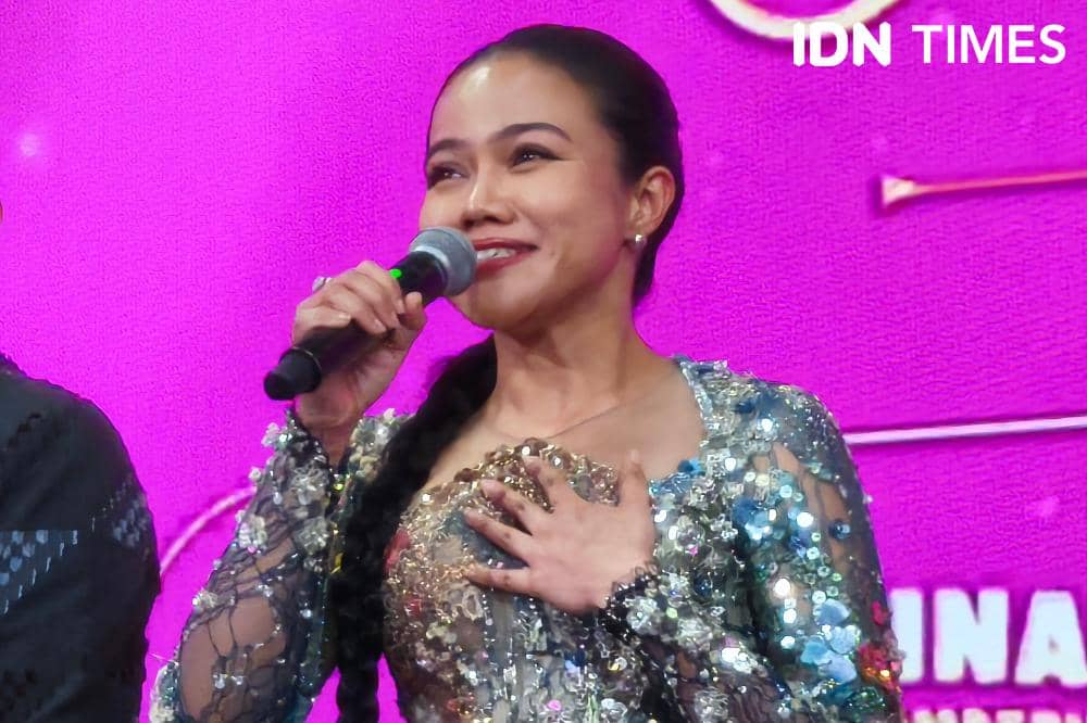 Yura Yunita dalam acara press conference Pagelaran Sabang Merauke di Jakarta, Jumat (24/4/2026)