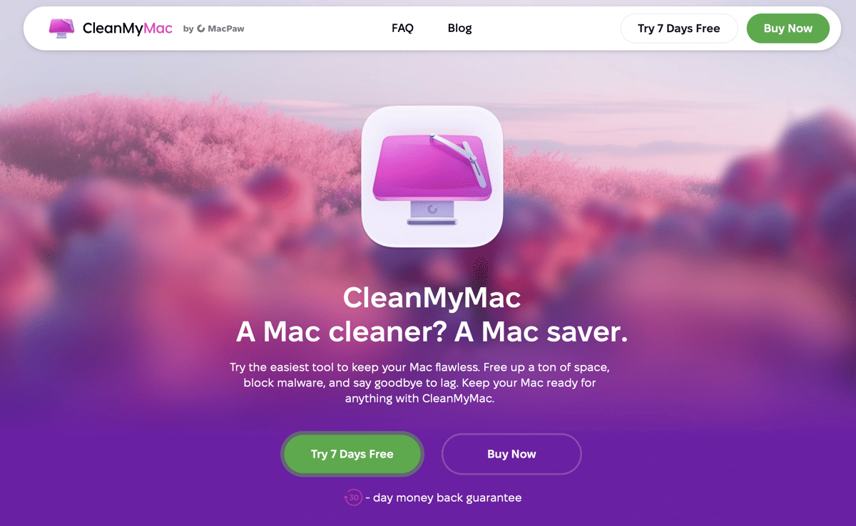 cuplikan layar aplikasi CleanMyMac