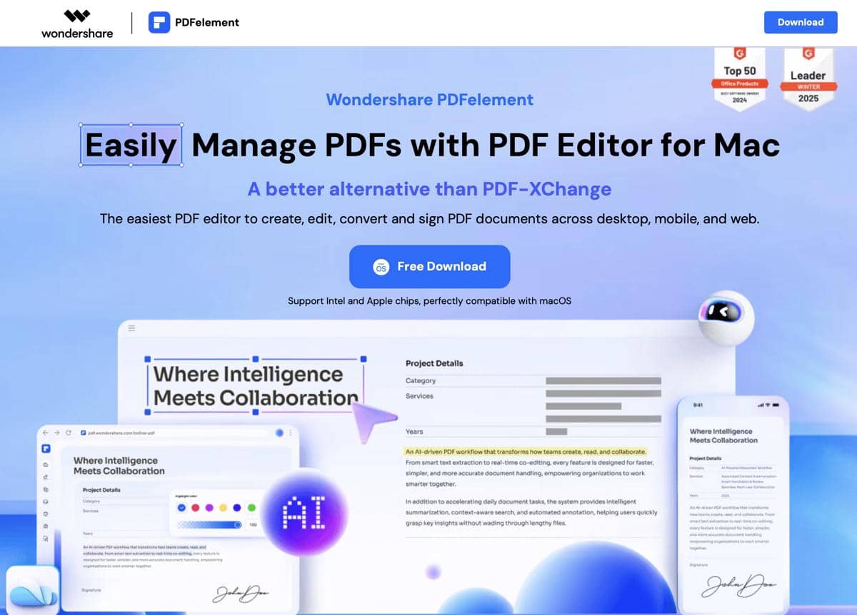 tangkapan layar aplikasi PDF-XChange Editor