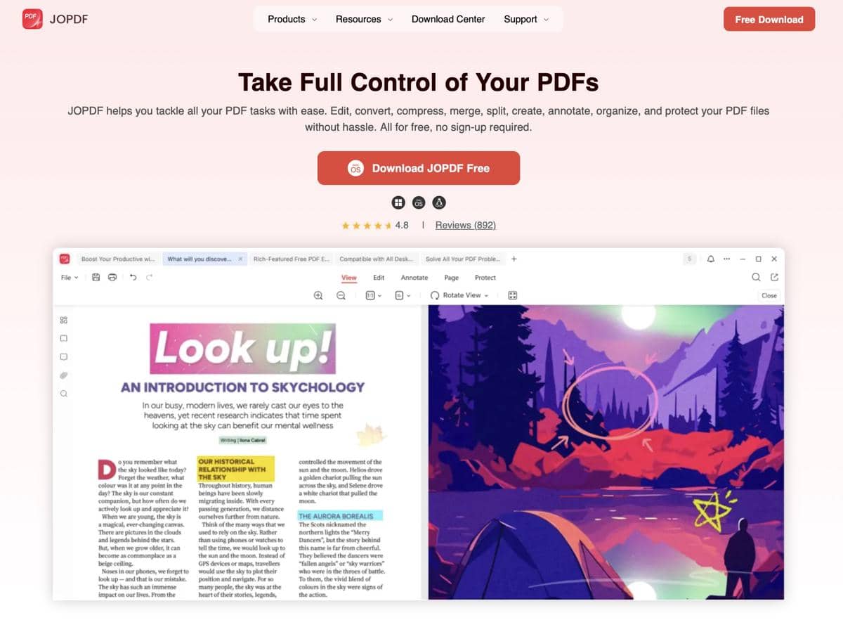 tangkapan layar JOPDF