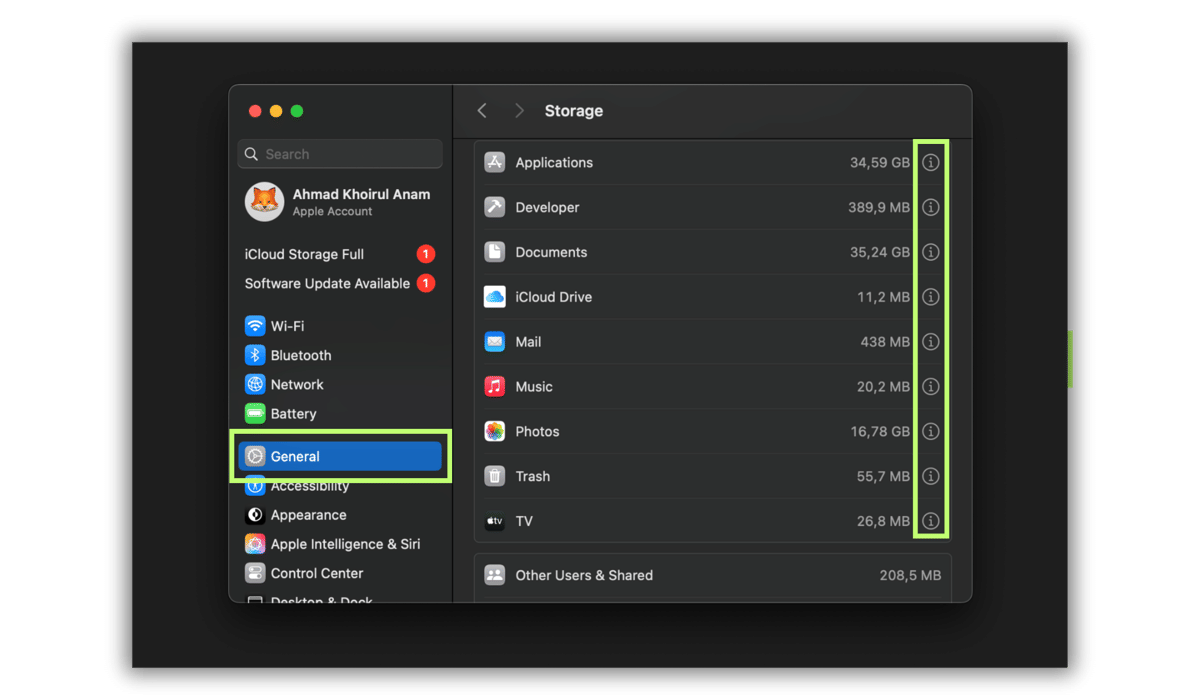 cara hapus file besar di MacBook