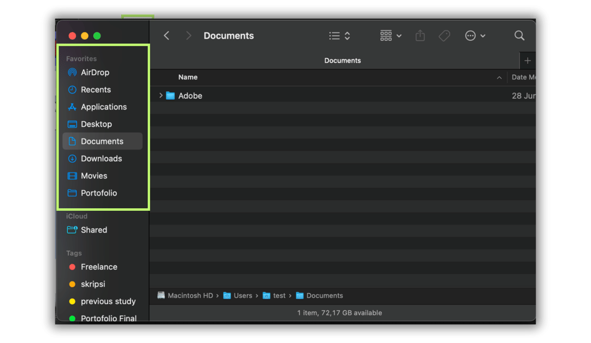 ilustrasi atur files di MacBook