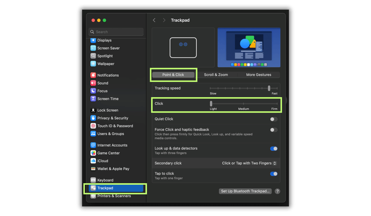 ilustrasi settingan trackpad MacBook