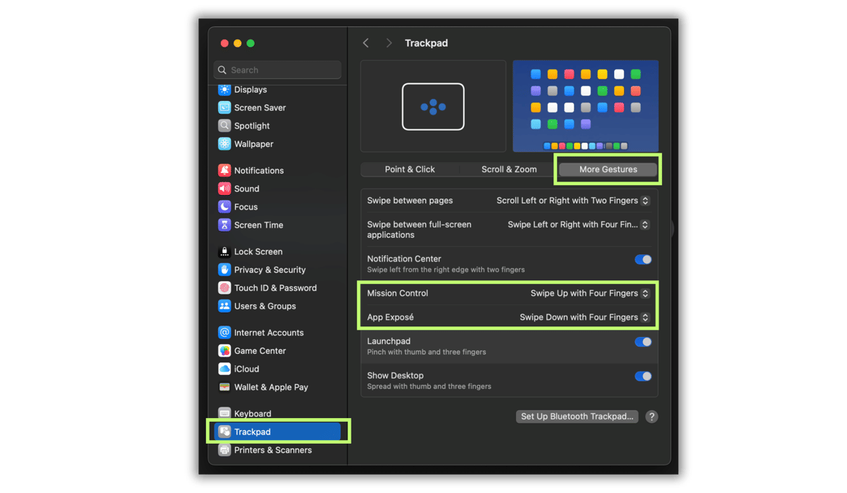 ilustrasi settingan trackpad MacBook