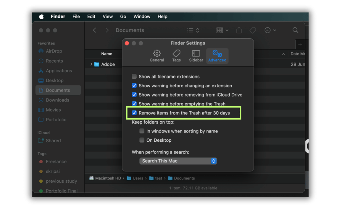 ilustrasi atur files di MacBook