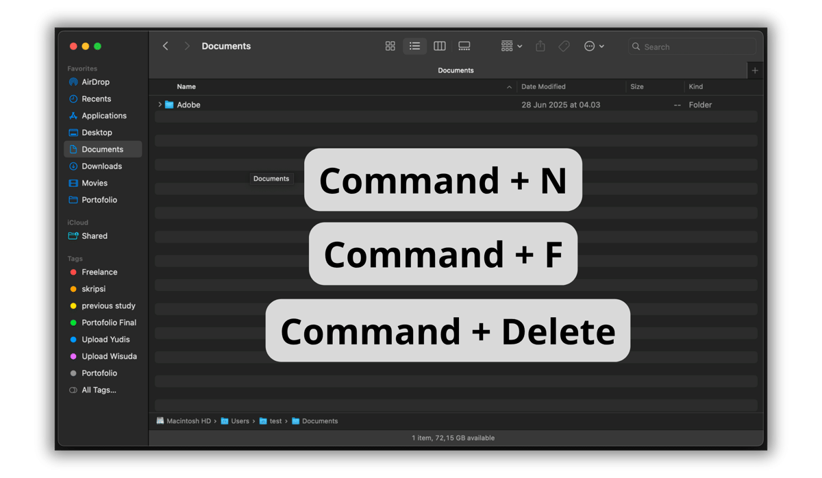ilustrasi atur files di MacBook