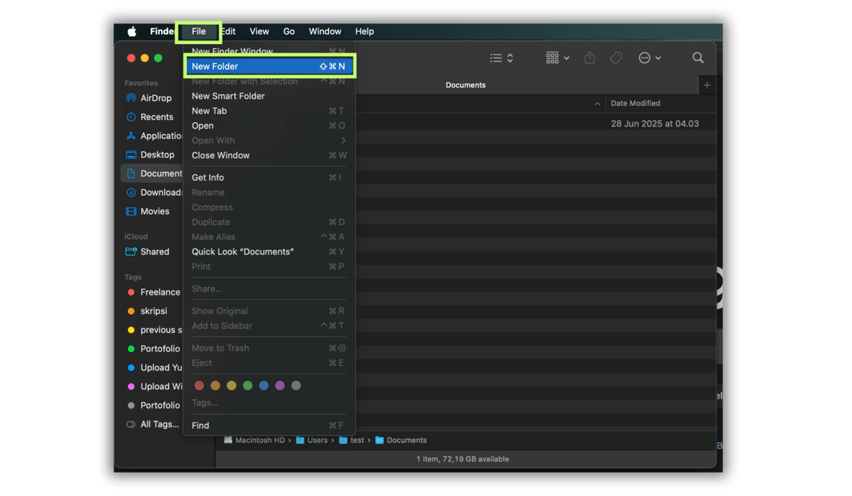 ilustrasi atur files di MacBook