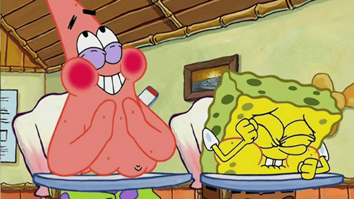 SpongeBon dan Patrick di kelas 