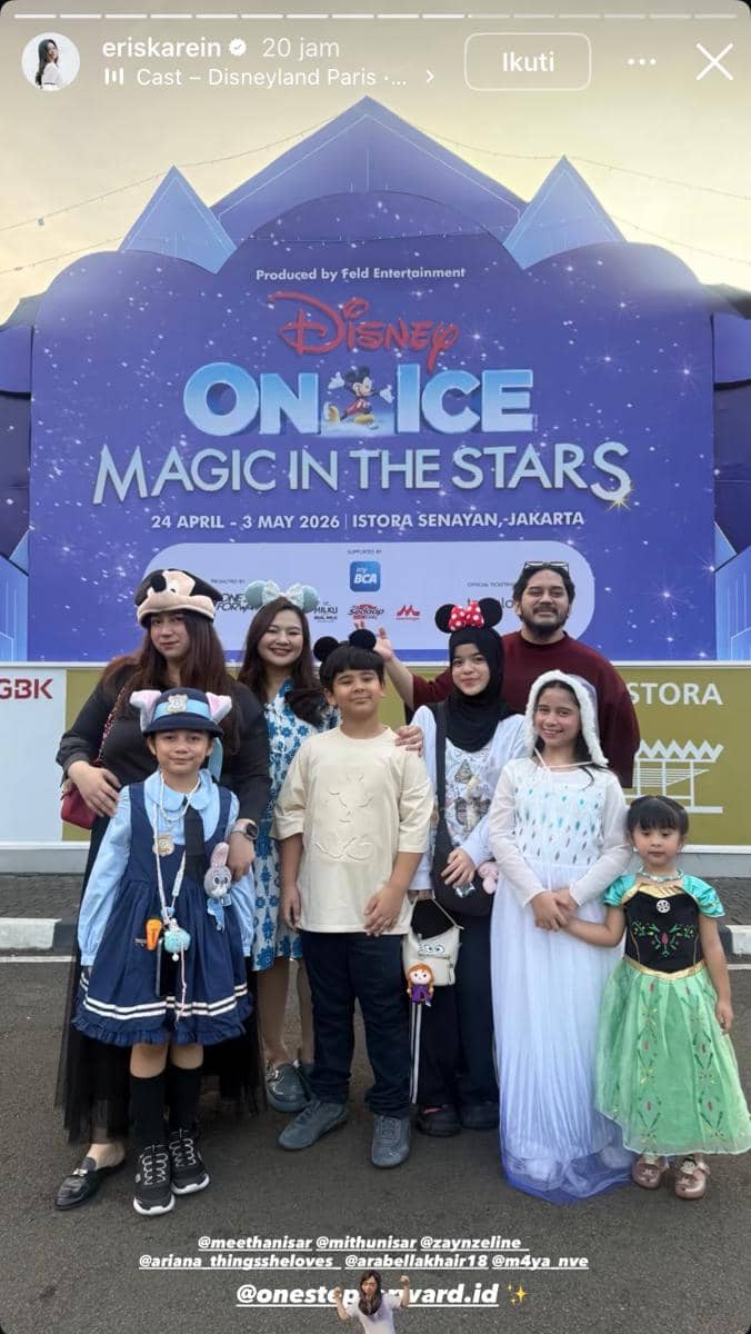 potret seleb ajak anak nonton Disney on Ice 2026