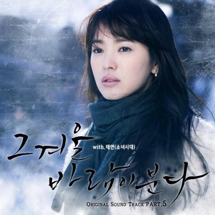 Poster lagu 'Only One' dari Taeyeon untuk OST drama Korea 'That Winter, The Wind Blows' menampilkan seorang wanita dengan latar musim dingin.