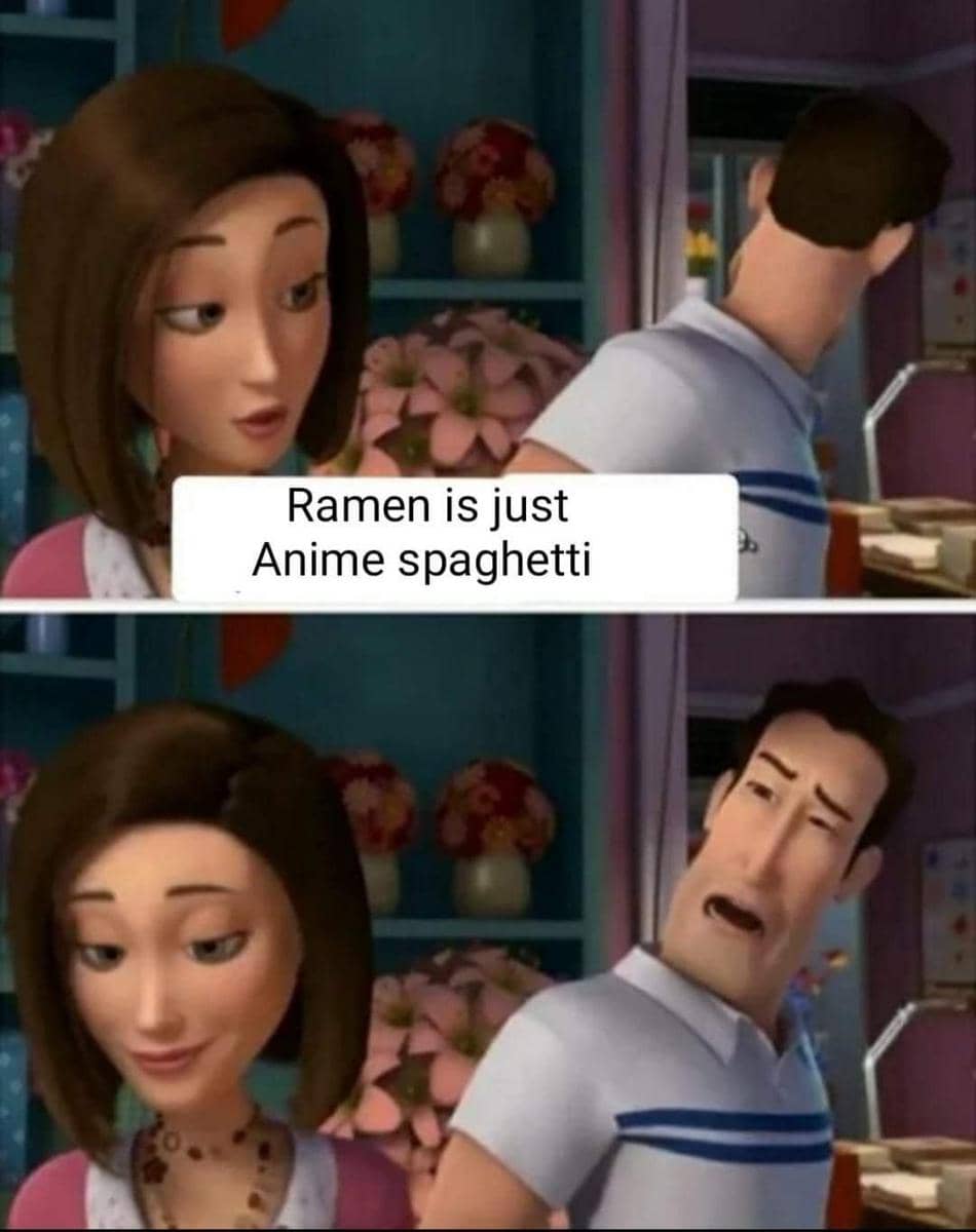 meme anime tentang spageti