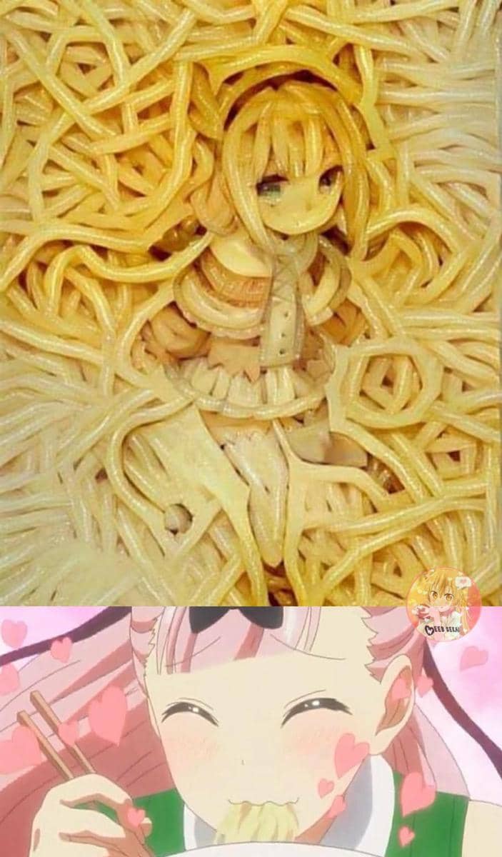meme anime tentang spageti