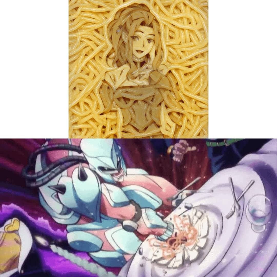 meme anime tentang spageti